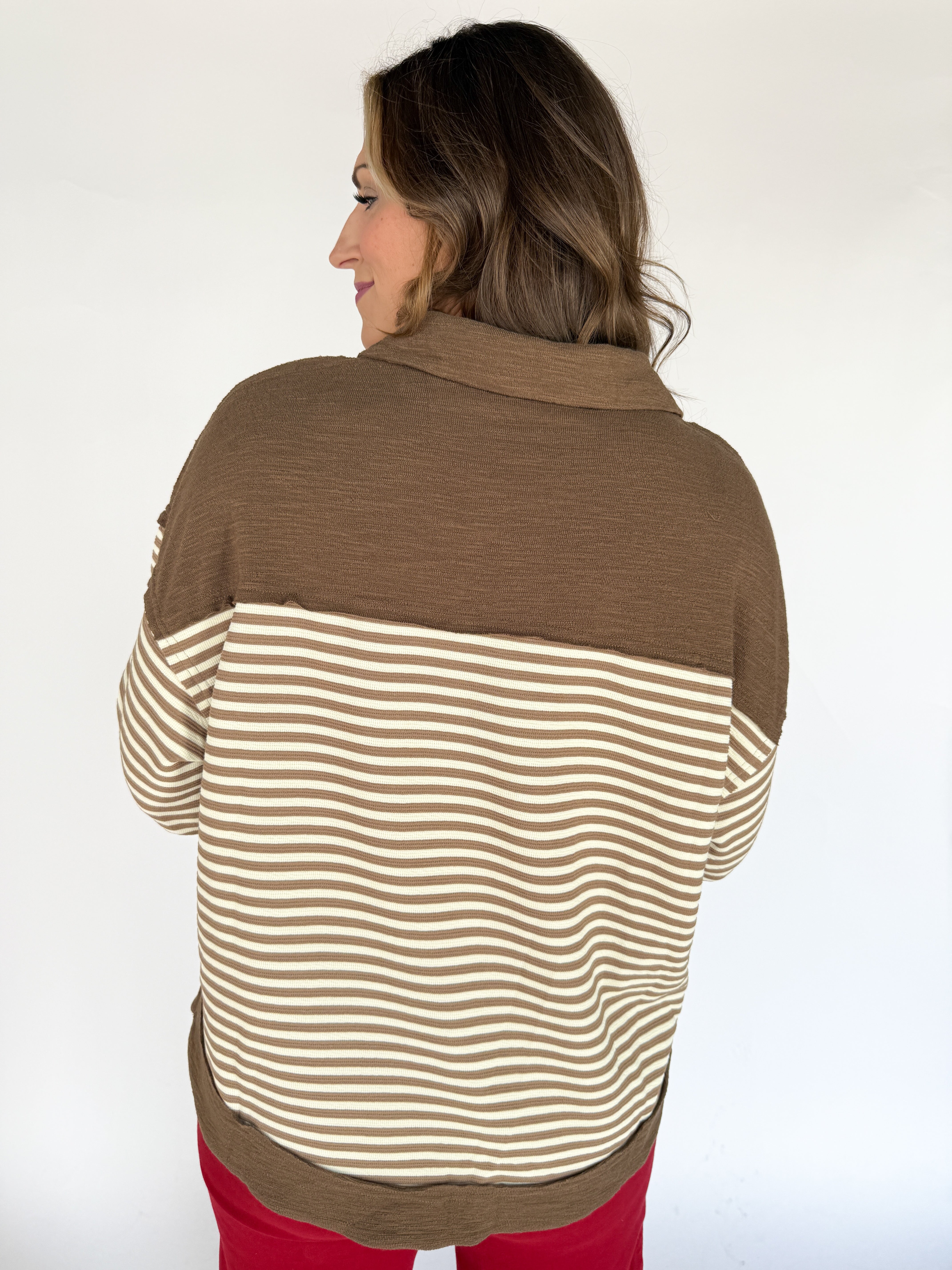 Slub Knit Top- Mocha - Ana Patricia Boutique