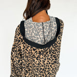 Waffle Knit Hooded Pullover- Leopard - Ana Patricia Boutique