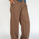 Pleated Wide Leg Pants- Brown - Ana Patricia Boutique