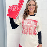 Nebraska Huskers Player Tee- Off White - Ana Patricia Boutique