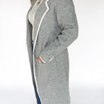 Lapel Collar Cardigan- Grey - Ana Patricia Boutique