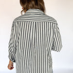Stripe Button Down Top- Black - Ana Patricia Boutique