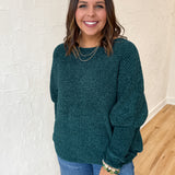 Chenille Oversized Sweater- Dark Green