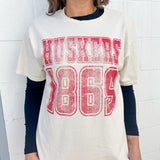 Nebraska Huskers Player Tee- Off White - Ana Patricia Boutique