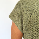 Textured Crewneck Sweater Top- Olive - Ana Patricia Boutique
