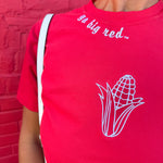 Go Big Red Embroidered Tee - Ana Patricia Boutique