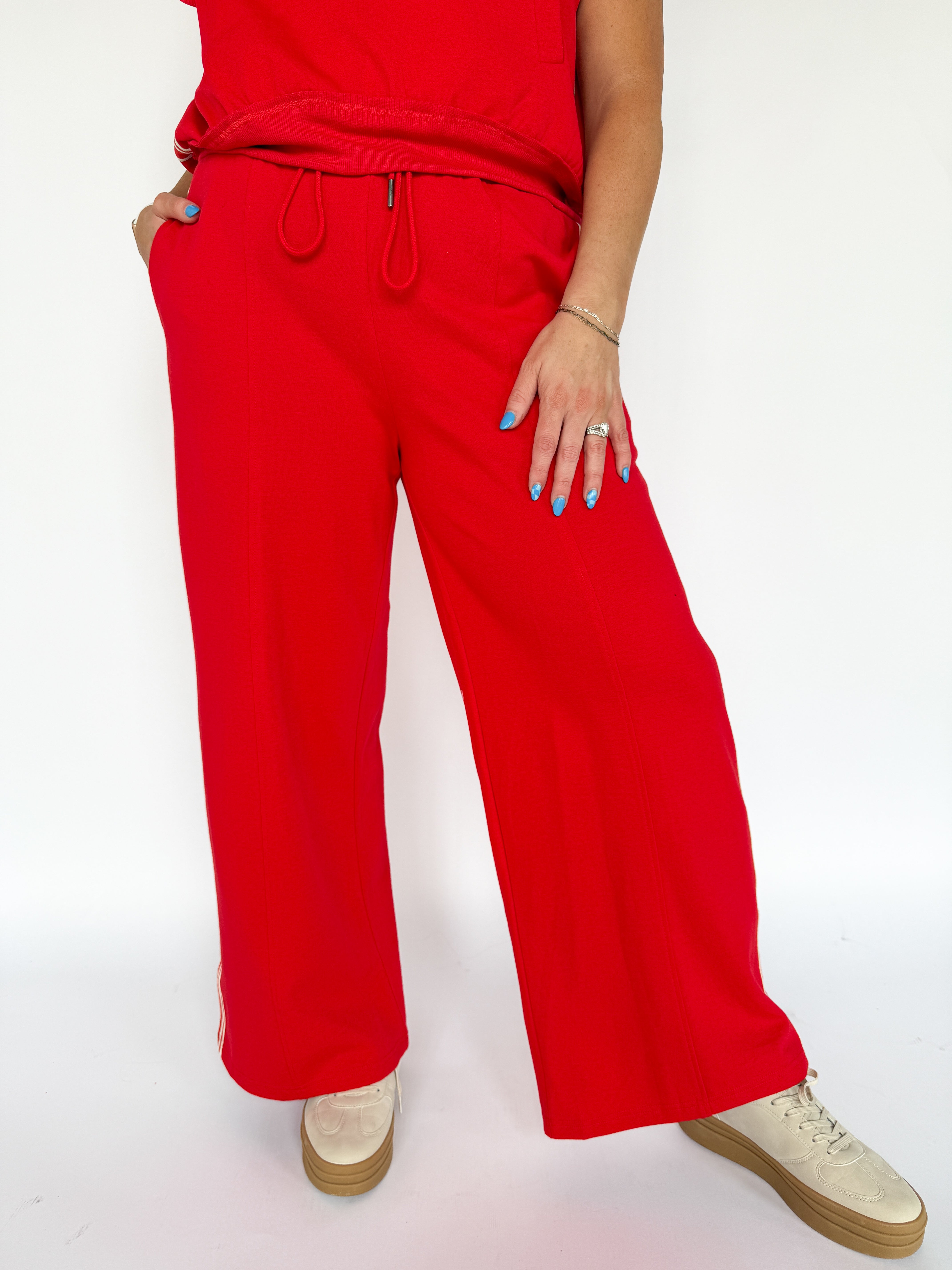 Jersey Track Pant- Red - Ana Patricia Boutique