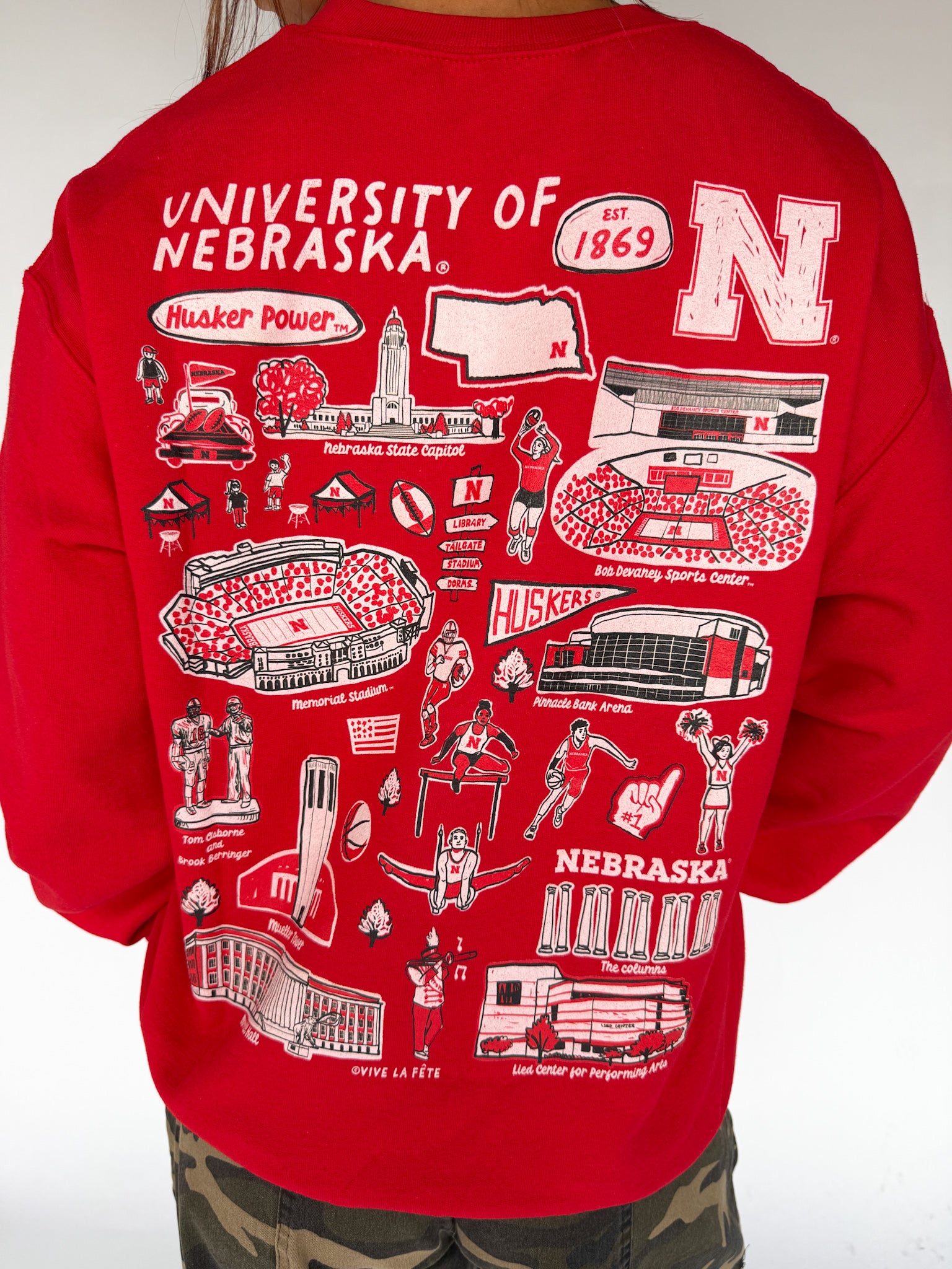 Huskers Hand Sketched Crewneck - Ana Patricia Boutique