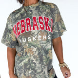 Huskers Camoflauge Tee: Green