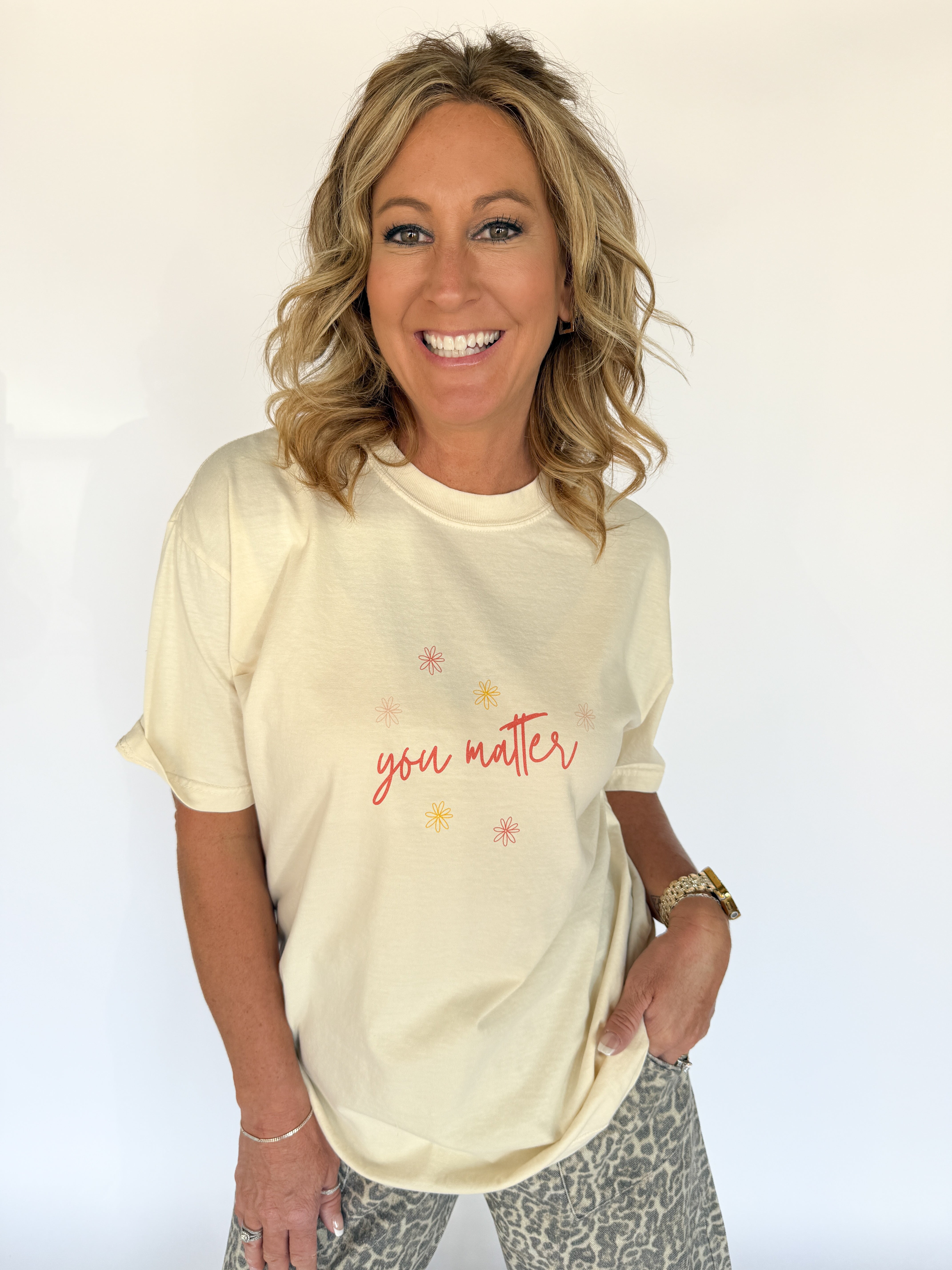 You Matter Graphic Tee- Ivory - Ana Patricia Boutique