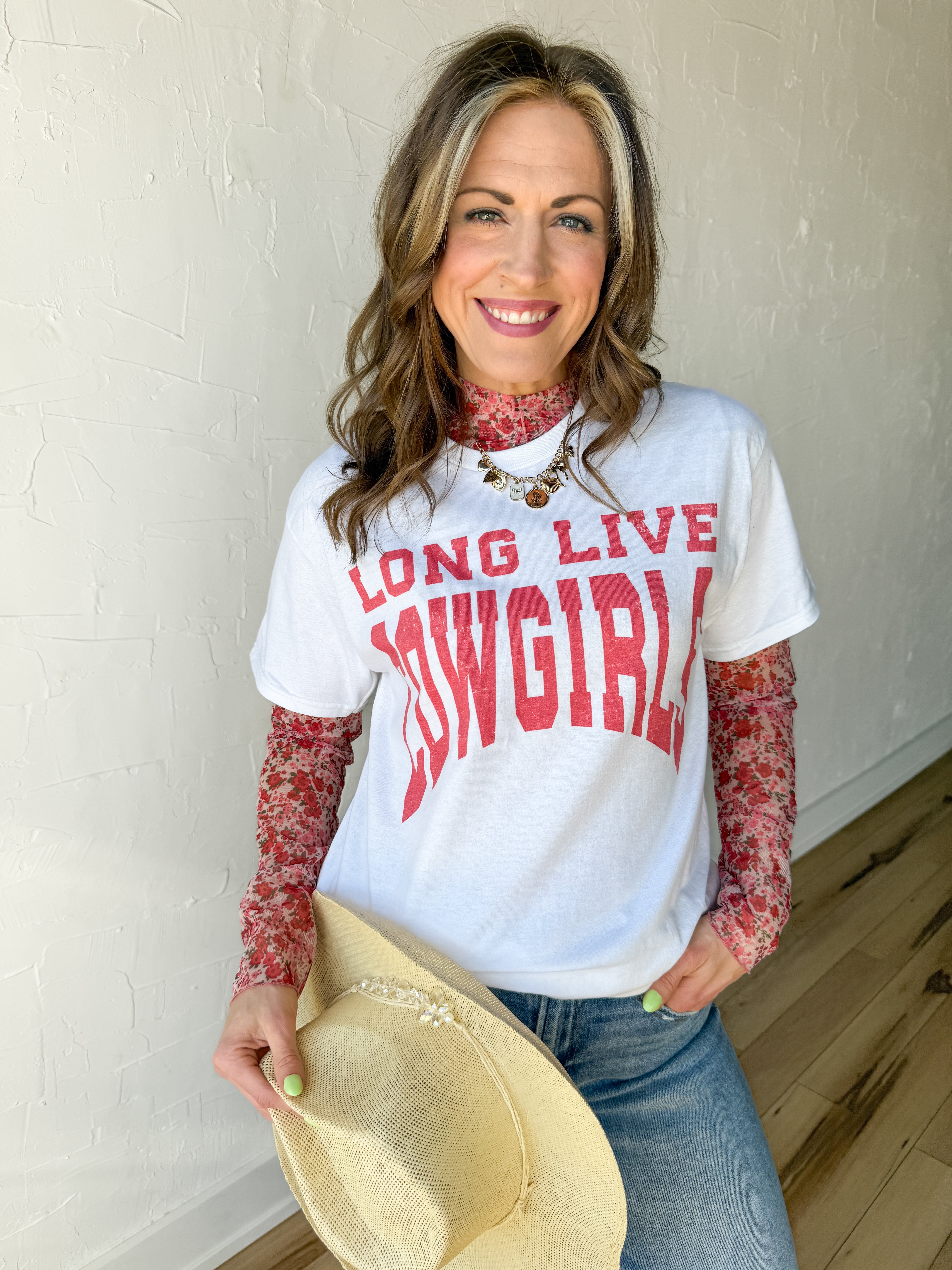 Long Live Cowgirls Tee- White - Ana Patricia Boutique