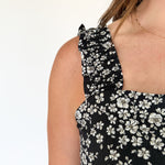 Ditsy Floral Dress- Black - Ana Patricia Boutique