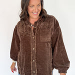 Button Down Jacket- Chocolate - Ana Patricia Boutique