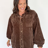 Button Down Jacket- Chocolate - Ana Patricia Boutique