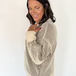 Two Tone Crewneck Sweater- Brown - Ana Patricia Boutique