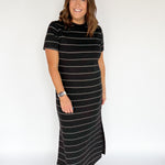 Scuba Maxi Dress- Stripe - Ana Patricia Boutique