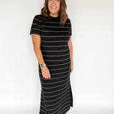 Scuba Maxi Dress- Stripe - Ana Patricia Boutique