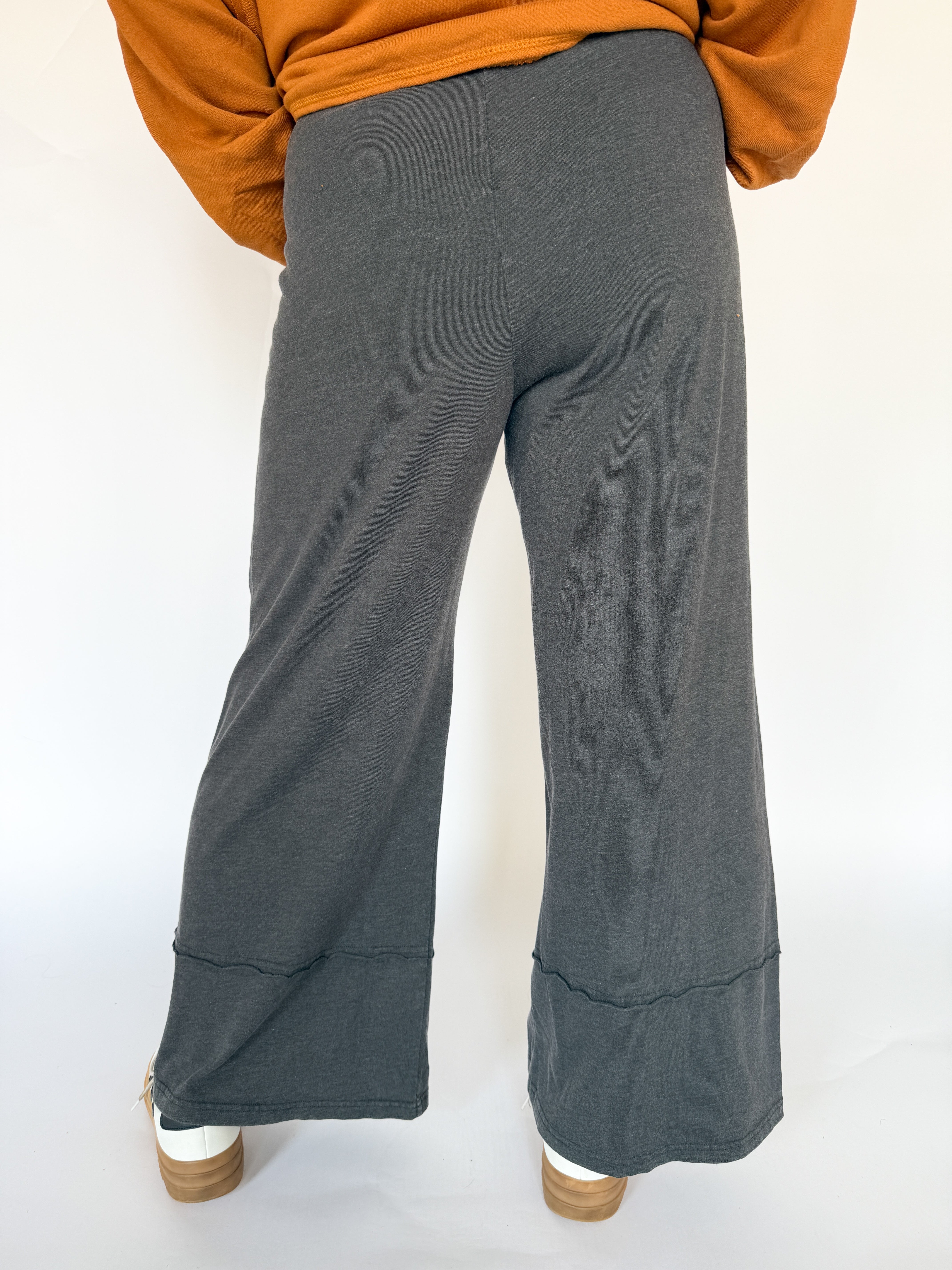 Cotton Slub Lounge Pant-Charcoal - Ana Patricia Boutique