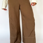 Wide Leg Pants-Brown - Ana Patricia Boutique