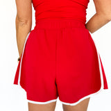 Tiger Shortsie Romper- Red - Ana Patricia Boutique