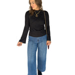 Raglan Long Sleeve Top- Black - Ana Patricia Boutique