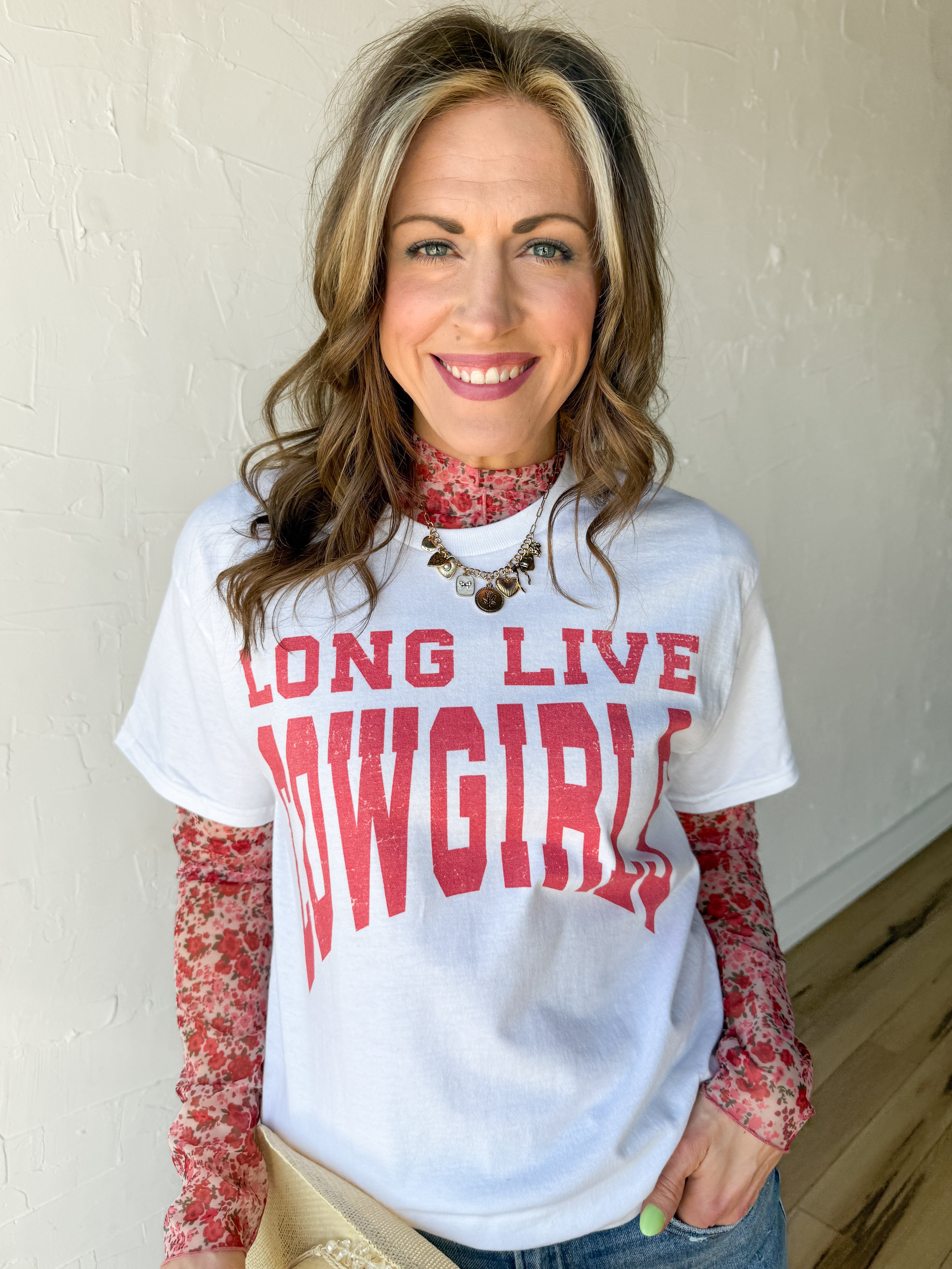Long Live Cowgirls Tee- White - Ana Patricia Boutique