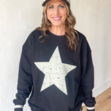 Vintage Star Pullover- Black - Ana Patricia Boutique