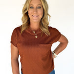 Diamond Jacquard Top- Chestnut - Ana Patricia Boutique