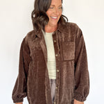 Button Down Jacket- Chocolate - Ana Patricia Boutique