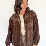 Button Down Jacket- Chocolate - Ana Patricia Boutique