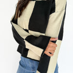 Checkered Sweater- Black/Alpaca - Ana Patricia Boutique
