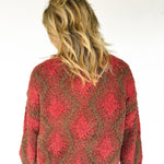 Textured Diamond Sweater- Burgundy - Ana Patricia Boutique