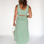 Stripe Open Back Maxi Dress- Green - Ana Patricia Boutique