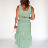 Stripe Open Back Maxi Dress- Green - Ana Patricia Boutique