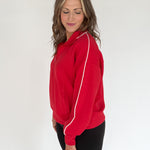 Scuba Piping Quarter Zip- Red/Cream - Ana Patricia Boutique