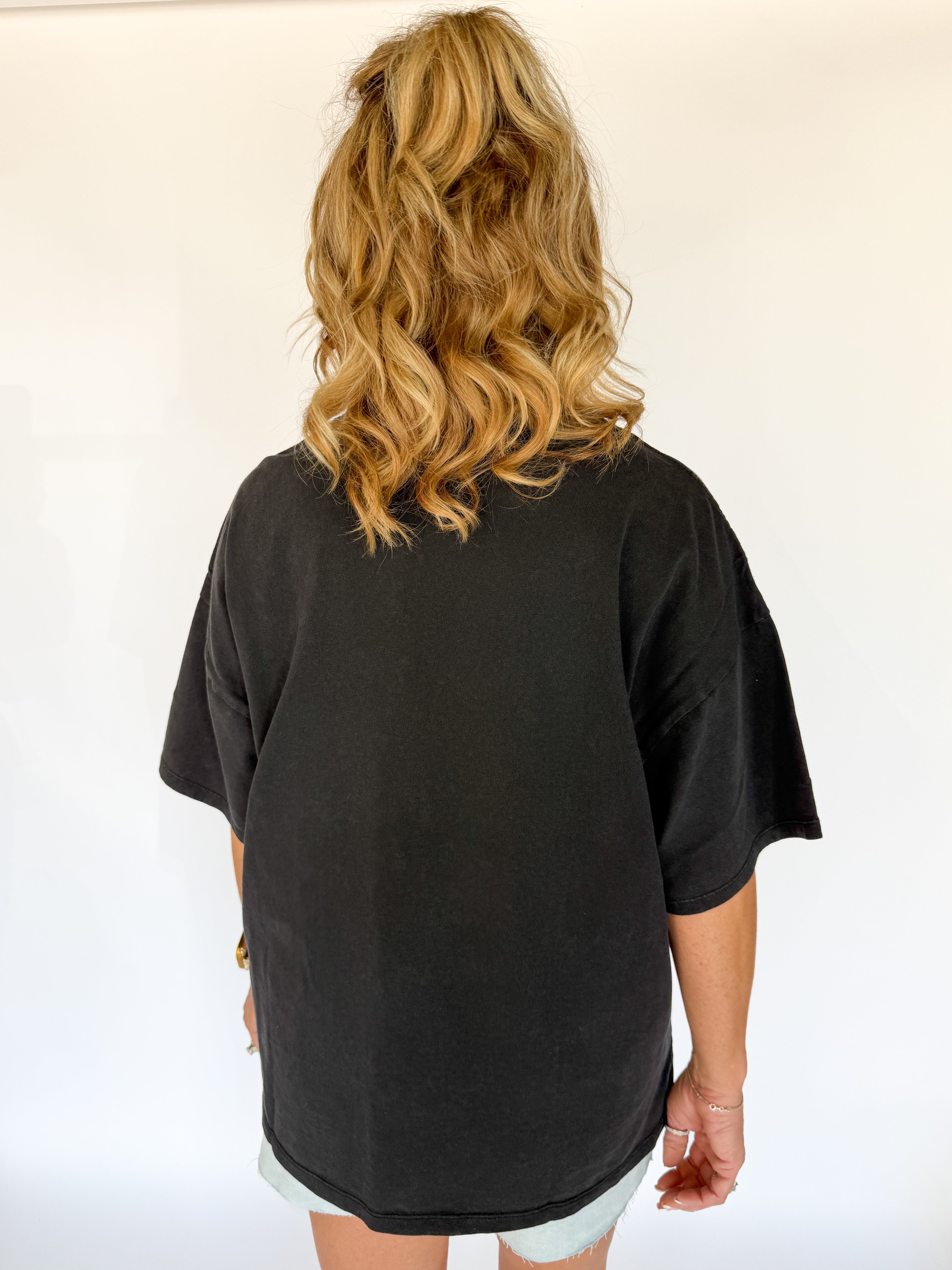 Mineral Wash Oversized Tee-Black - Ana Patricia Boutique