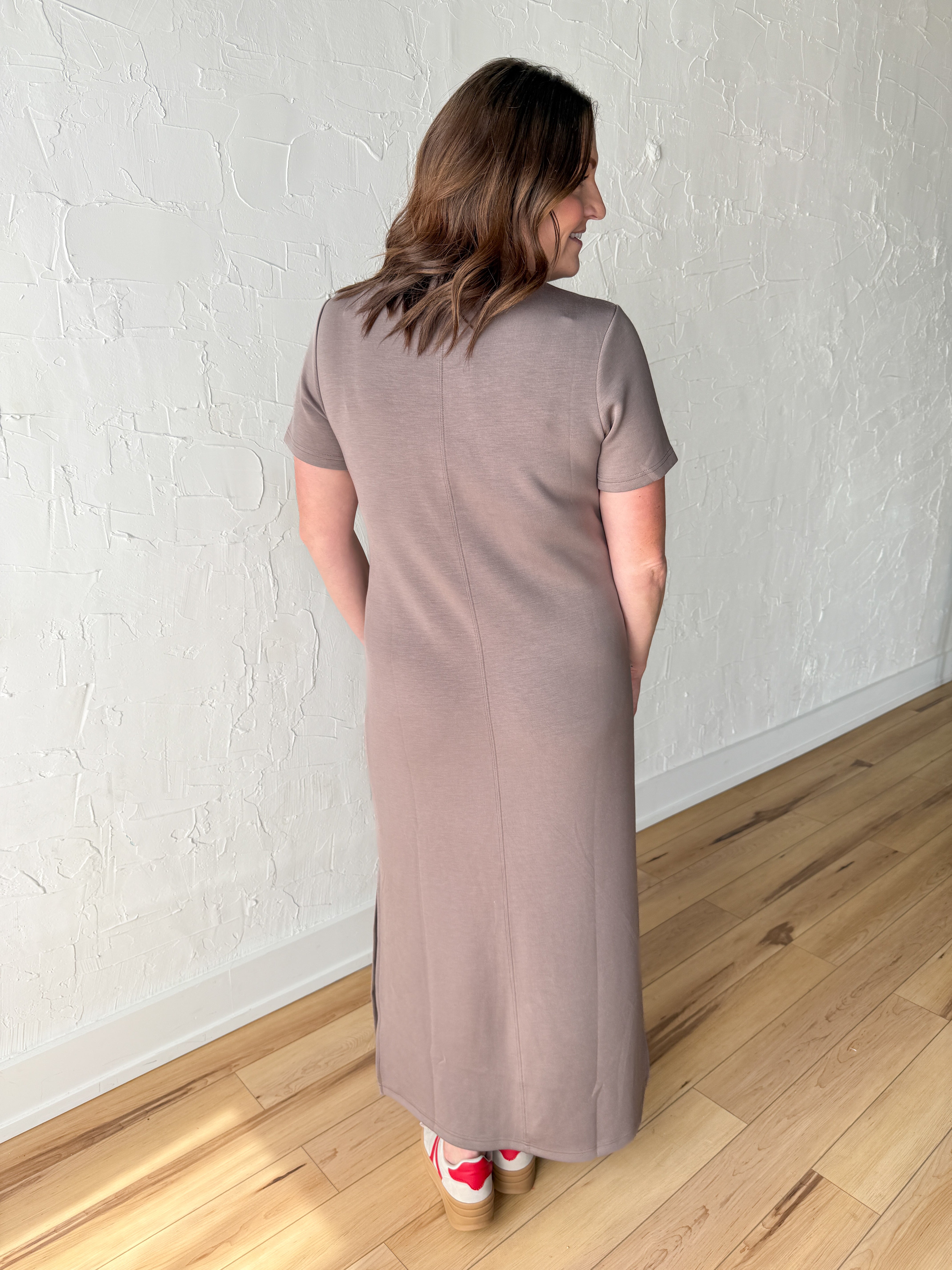 Scuba Maxi Dress- Mocha - Ana Patricia Boutique