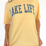 Lake Life Mineral Wash Tee- Yellow - Ana Patricia Boutique