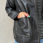 Faux Leather Jacket- Black - Ana Patricia Boutique