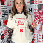 Nebraska Huskers Shot Off Tee- Off White - Ana Patricia Boutique