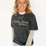 Country Roads Graphic Tee- Black - Ana Patricia Boutique