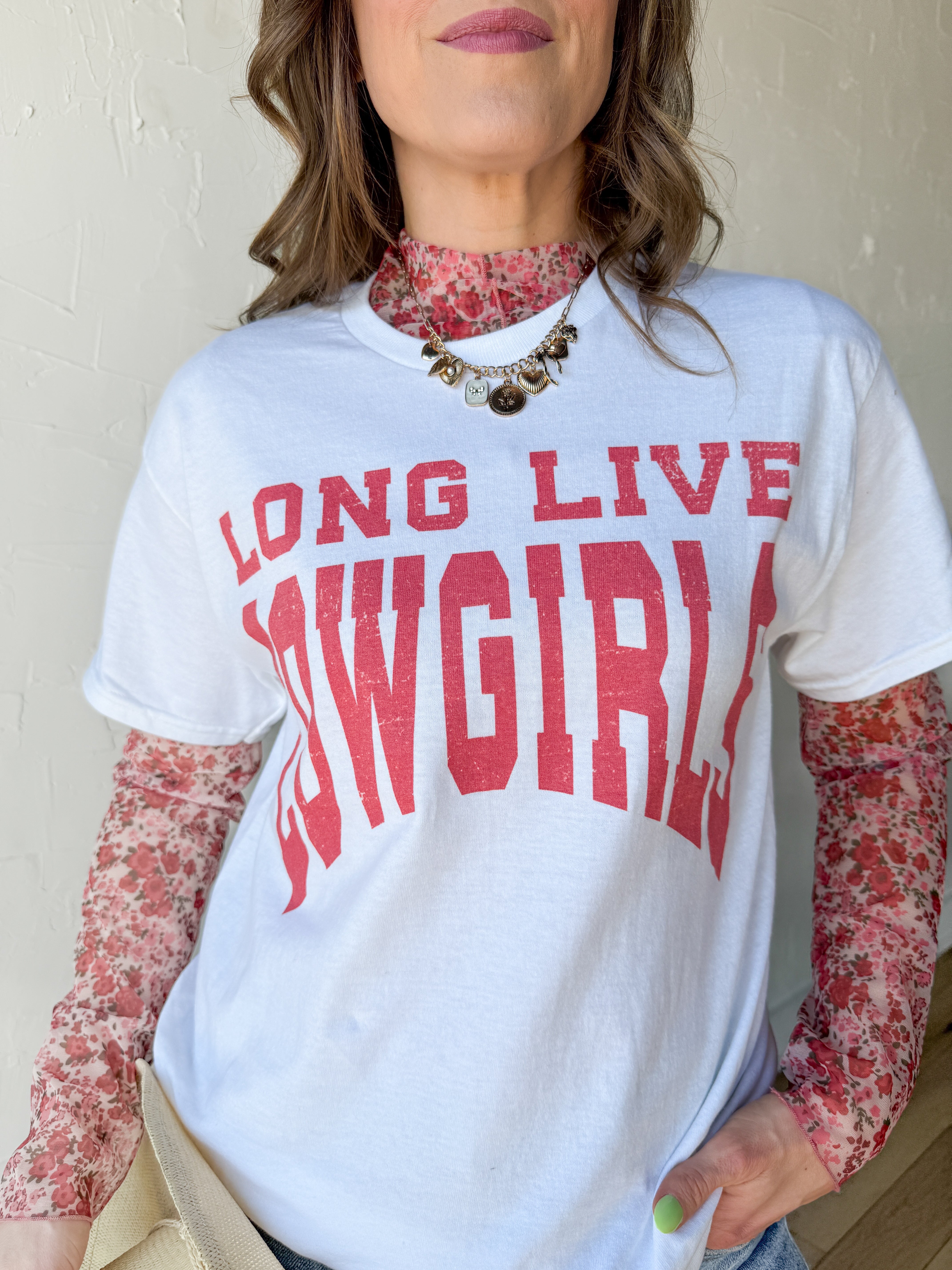 Long Live Cowgirls Tee- White - Ana Patricia Boutique