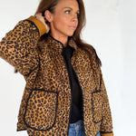 Quilted Puffer Jacket- Leopard - Ana Patricia Boutique