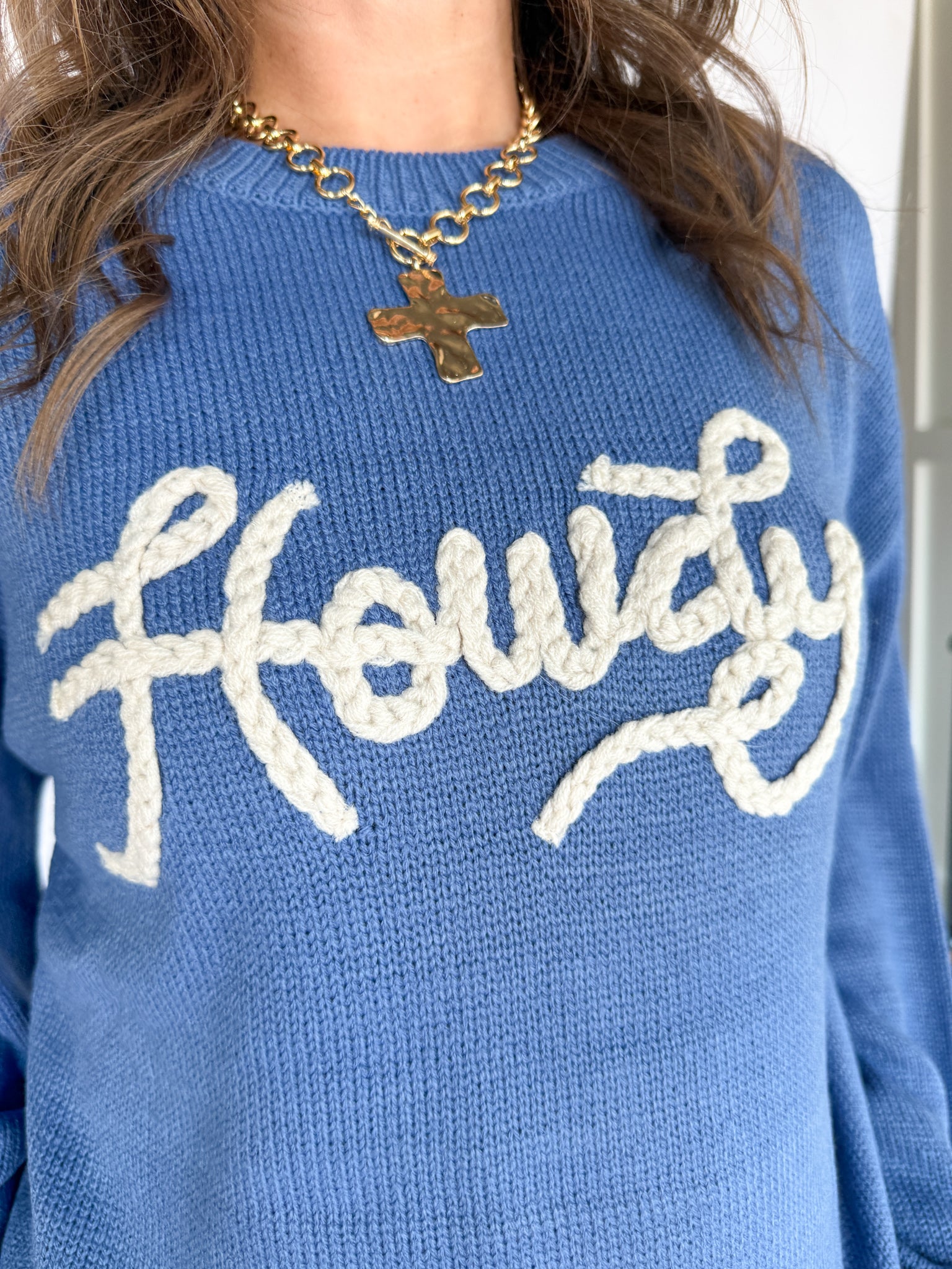 Howdy Sweater- Blue - Ana Patricia Boutique