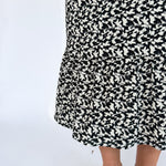 Abstract Print Midi Dress- Black/Ivory - Ana Patricia Boutique