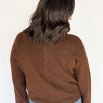 Classic Button Cardigan Top- Chocolate - Ana Patricia Boutique
