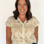 Crochet Button Cardigan - Ana Patricia Boutique