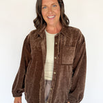 Button Down Jacket- Chocolate - Ana Patricia Boutique