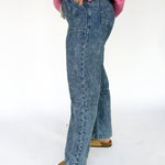 Wide Leg Denim Pants- Blue - Ana Patricia Boutique