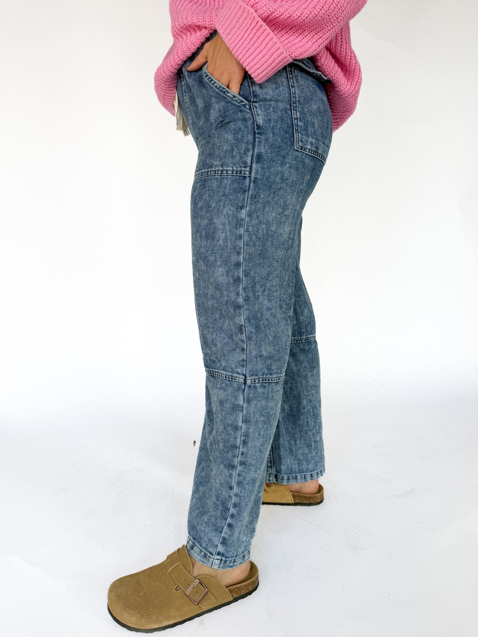 Wide Leg Denim Pants- Blue - Ana Patricia Boutique